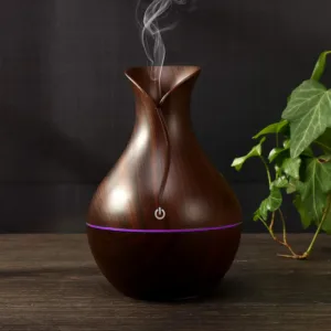 Mini Wooden Vase Pot Diffuser – Cool Mist Atomization Humidifier, 130ML (1 Pc)