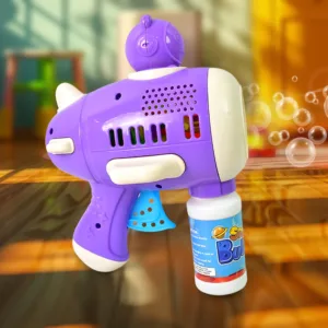 Space Bubble Launcher with LED Lights & Soap Solution | Leak-Proof Fun Toy Set