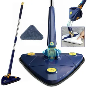 360° Rotatable Triangle Mop with Long Handle – 113 cm (1 Pc)