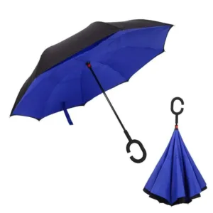 Windproof Reverse Umbrella with C-Shaped Handle | Stylish, Automatic & Waterproof