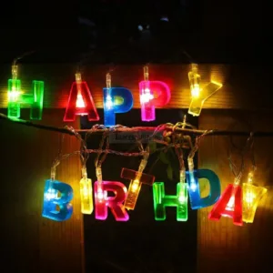 Happy Birthday LED String Lights, 13 Letter Battery Operated Decor Lights (Multicolour)