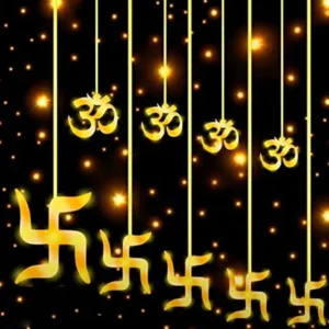 Swastik Om Decorative Curtain String Lights with 12 Props, 138 LED for Home & Diwali