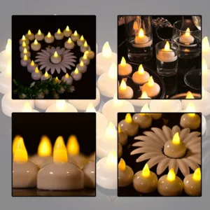 12 Pcs Flameless Floating LED Tealight Candles for Wedding, Diwali & Home Decor