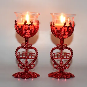 2 Pc Tea Light Holder Candle Stand Set for Home Decor & Diwali Festival Decoration