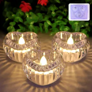 Heart-Shaped LED Flameless Decorative Candles – Romantic Warm Glow Set of 3 🕯️💖