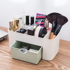 Multi-Functional Makeup Organizer Box with Drawer – Cosmetic & Desk Storage Holder